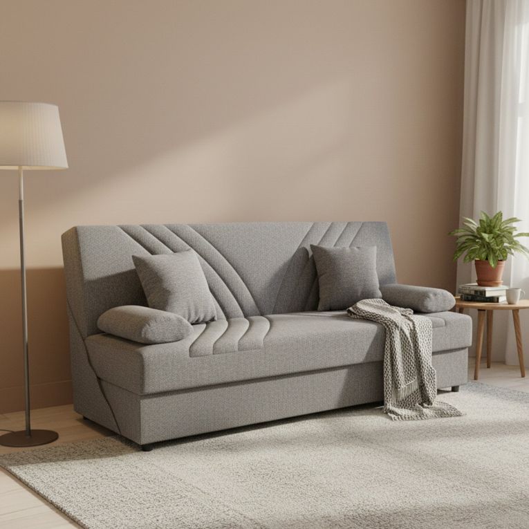 Divano letto in legno grigio 181x81cm - Apicella
