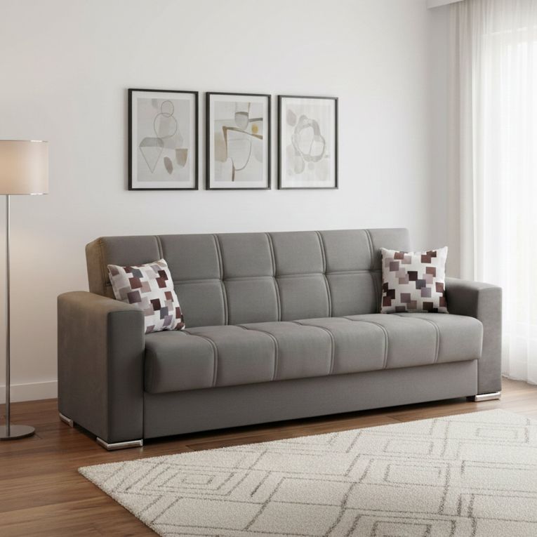 Divano letto in legno grigio 226x85cm - Arbano