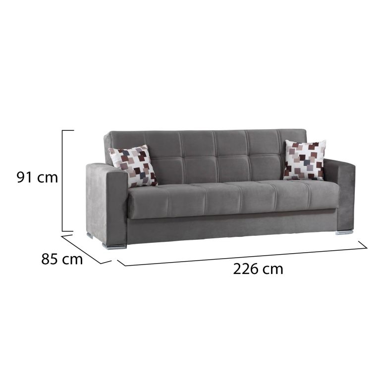 Divano letto in legno grigio 226x85cm - Arbano