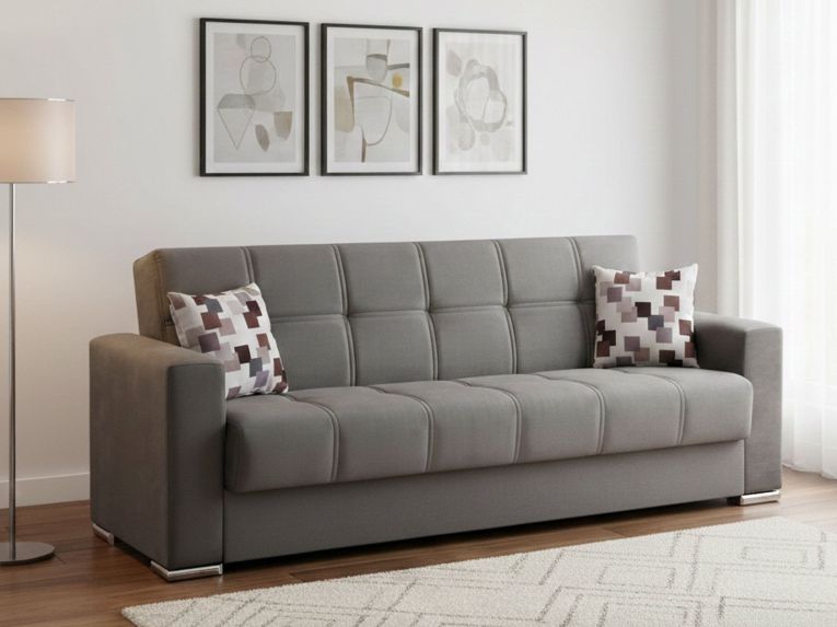 Divano letto in legno grigio 226x85cm - Arbano