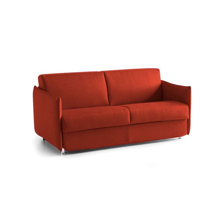 Divano letto in legno massello arancione 160x95cm - Follina