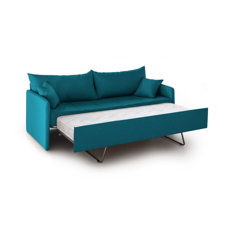 Divano letto in legno massello azzurro 205x86cm - Avellana