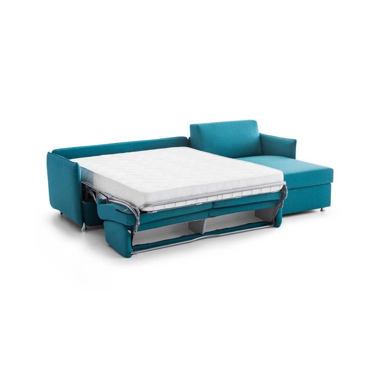 Divano letto in legno massello azzurro 260x160cm - Sumirago