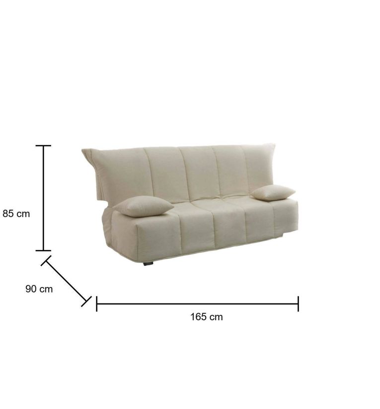 Divano letto in legno massello beige 165x90cm - Antal