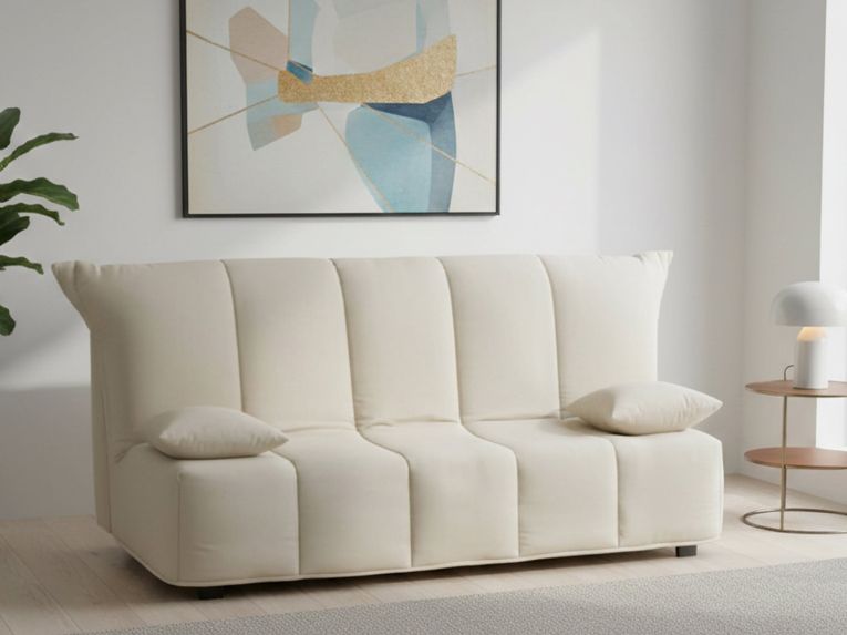 Divano letto in legno massello beige 165x90cm - Antal