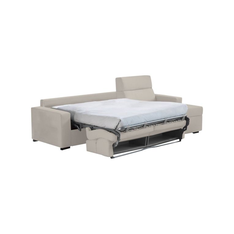 Divano letto in legno massello beige 280x160cm - Pusiano