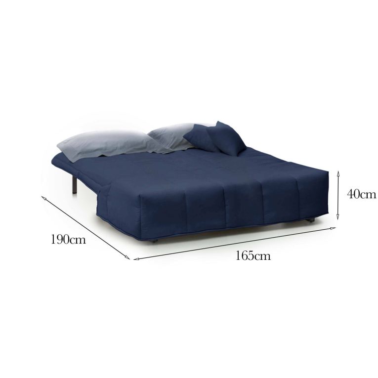 Divano letto in legno massello blu 165x90cm - Antal