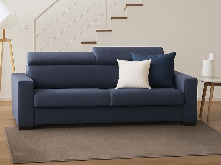 Divano letto in legno massello blu 220x95cm - Action