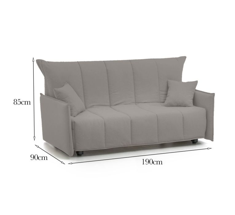 Divano letto in legno massello grigio 190x90cm - Ardis