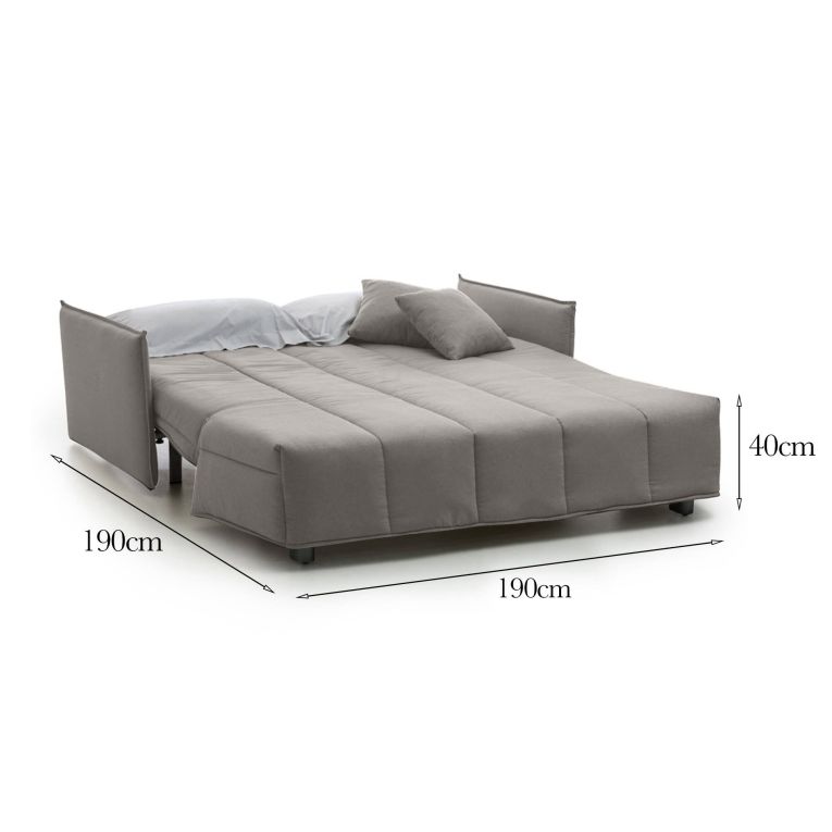 Divano letto in legno massello grigio 190x90cm - Ardis