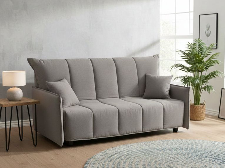 Divano letto in legno massello grigio 190x90cm - Ardis