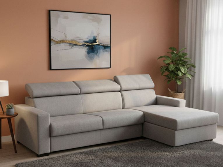 Divano letto in legno massello grigio 260x95cm - Alibella