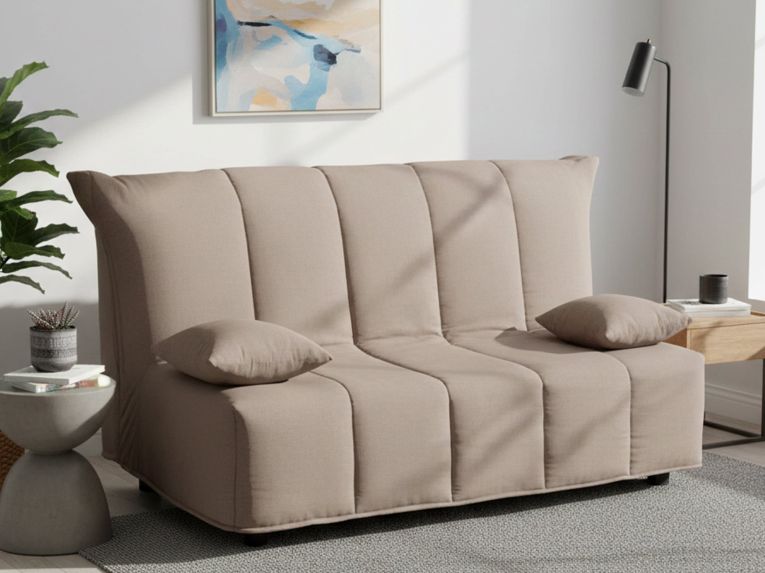 Divano letto in legno massello tortora 165x90cm - Antal