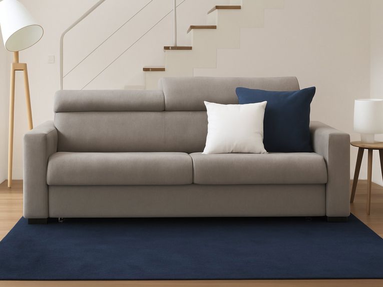 Divano letto in legno massello tortora 200x95cm - Algo