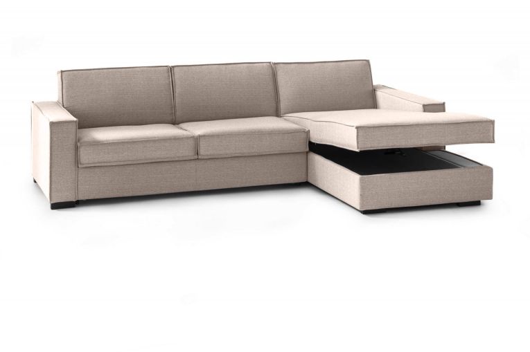 Divano letto in legno massello tortora 280x95cm - Achico