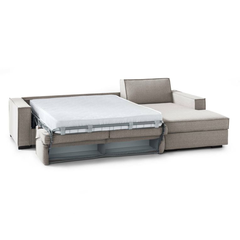 Divano letto in legno massello tortora 280x95cm - Achico