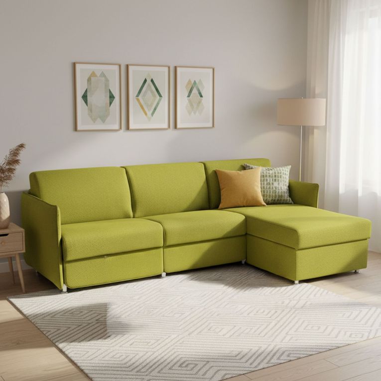 Divano letto in legno massello verde 260x160cm - Sumirago
