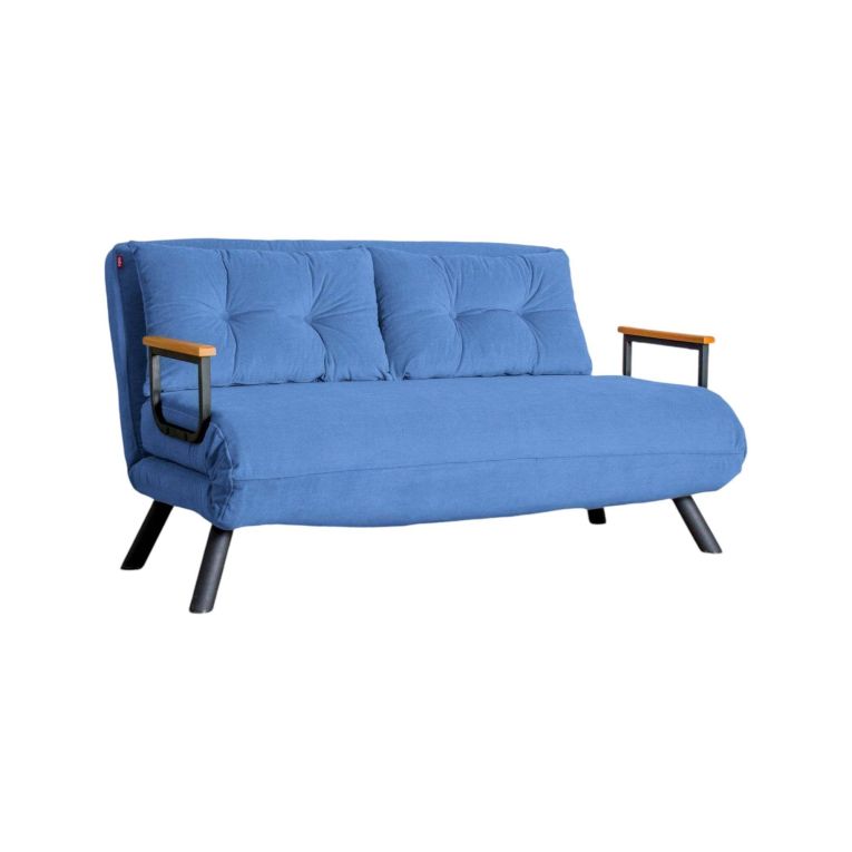 Divano letto in metallo blu 133x78cm - Calvin