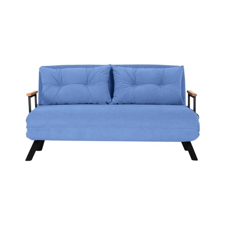 Divano letto in metallo blu 133x78cm - Calvin