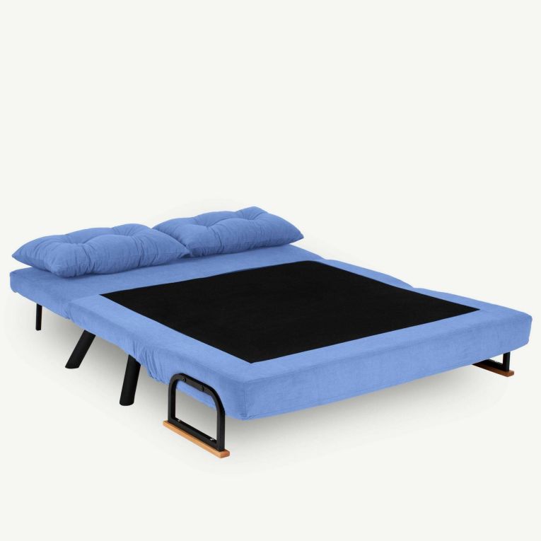 Divano letto in metallo blu 133x78cm - Calvin