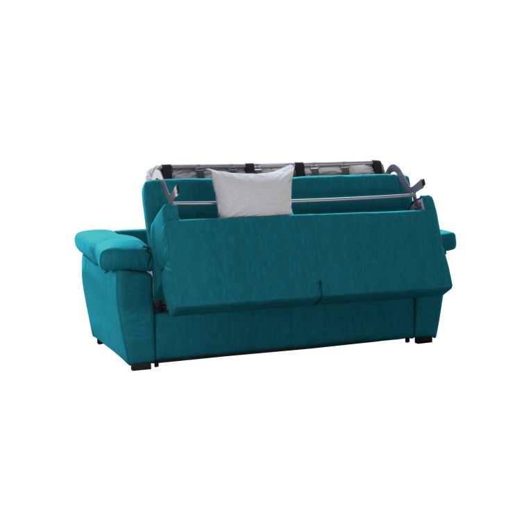 Divano letto in tessuto azzurro 225x95cm - Paceco