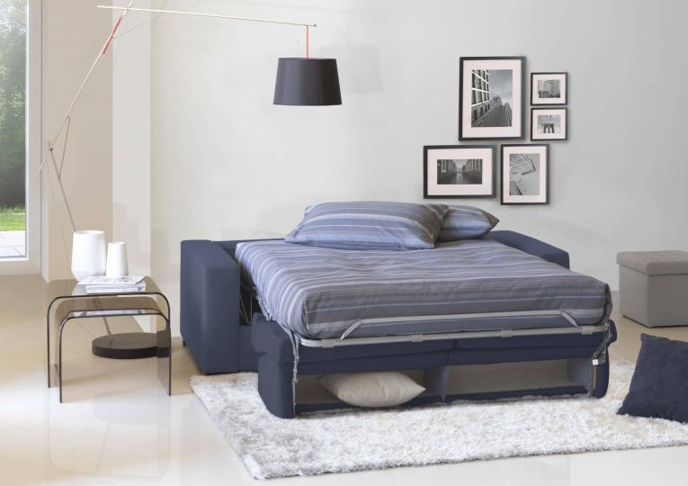 Divano letto in tessuto blu 200x95cm - Andymion