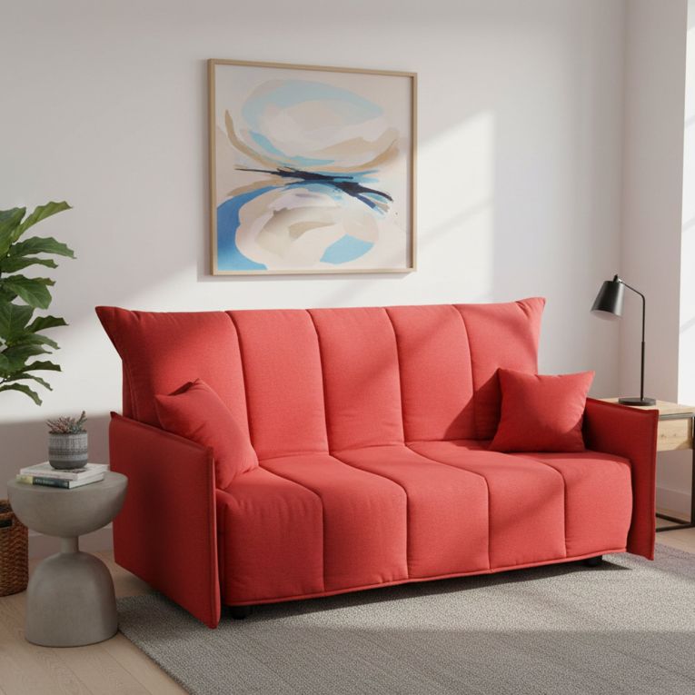 Divano letto in tessuto rosso 190x90cm - Ardis