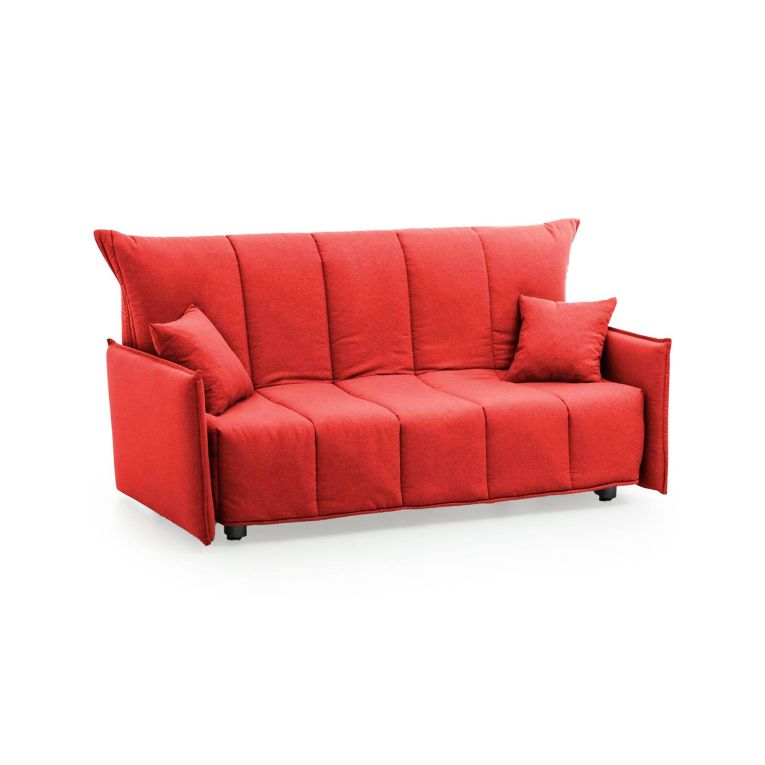 Divano letto in tessuto rosso 190x90cm - Ardis
