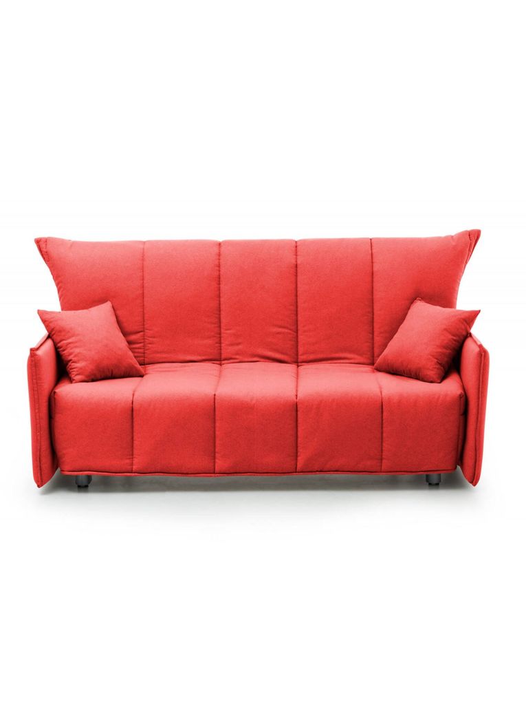 Divano letto in tessuto rosso 190x90cm - Ardis