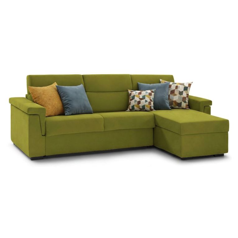 Divano letto in tessuto verde 285x160cm - Ganzaria