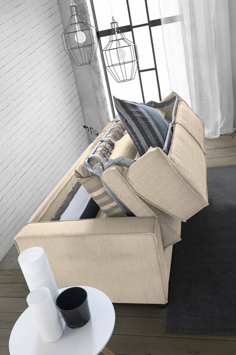Divano letto indeformabile beige 200x95cm - Amapola
