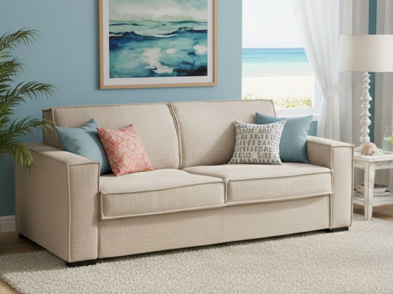 Divano letto indeformabile beige 200x95cm - Amapola