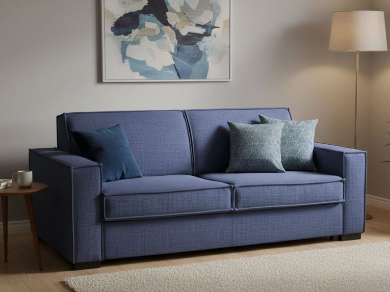 Divano letto lavabile blu 200x95cm - Adalberto