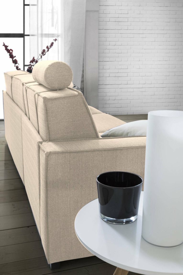 Divano letto matrimoniale beige 220x95cm - Asteroide