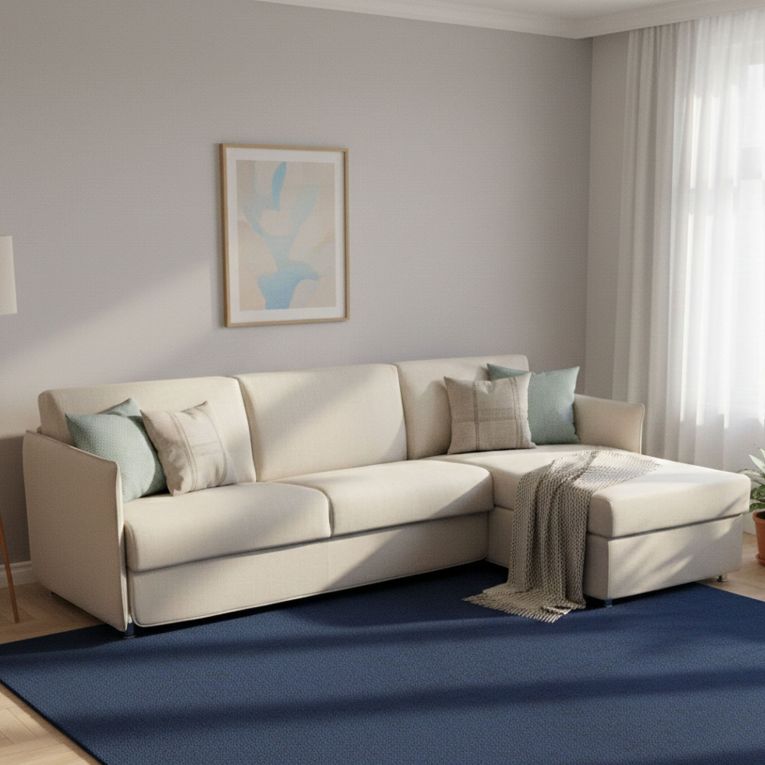 Divano letto matrimoniale beige 260x160cm - Sumirago