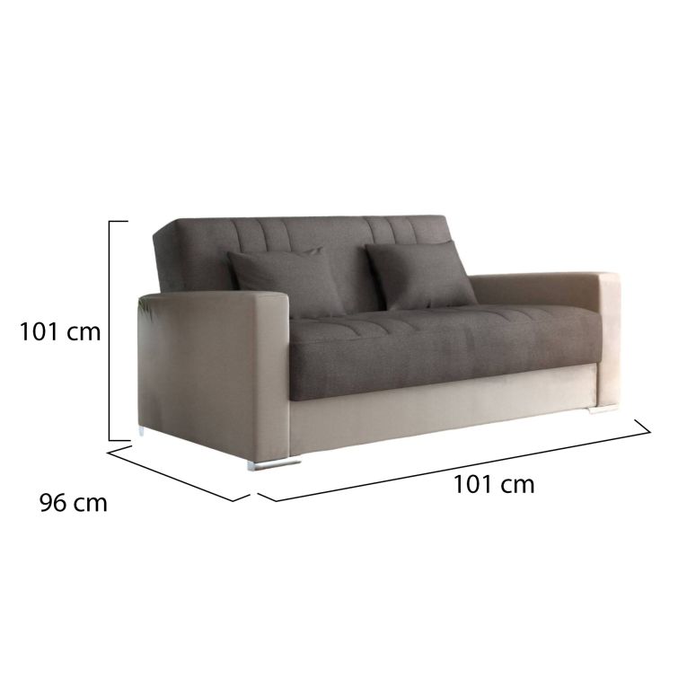 Divano letto matrimoniale beige e grigio 230x96cm - Arix