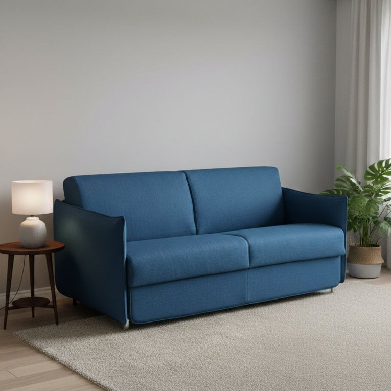 Divano letto matrimoniale blu 160x95cm - Verceia