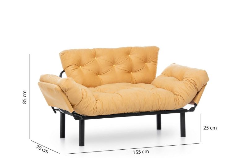 Divano letto matrimoniale giallo 155x70cm - Guchol