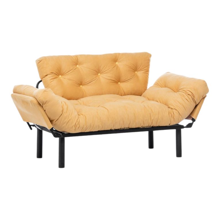 Divano letto matrimoniale giallo 155x70cm - Guchol