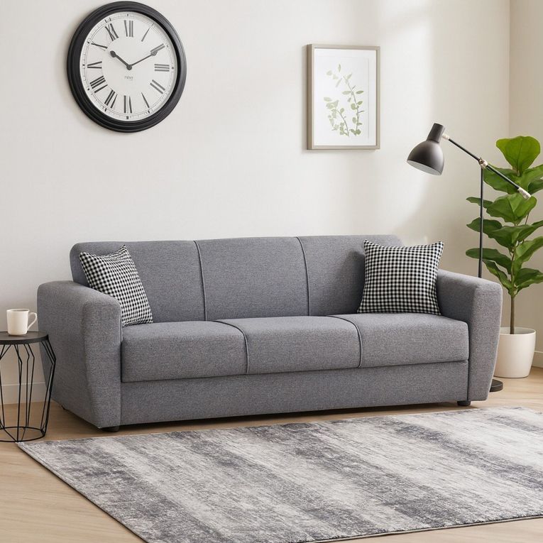 Divano letto matrimoniale grigio 223x80cm - Nox