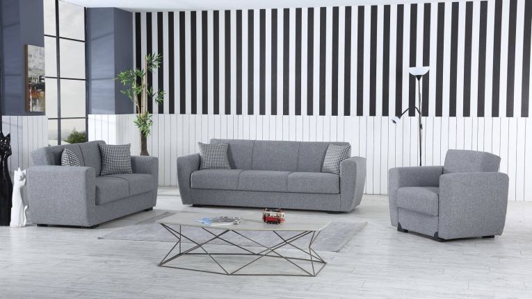 Divano letto matrimoniale grigio 223x80cm - Nox