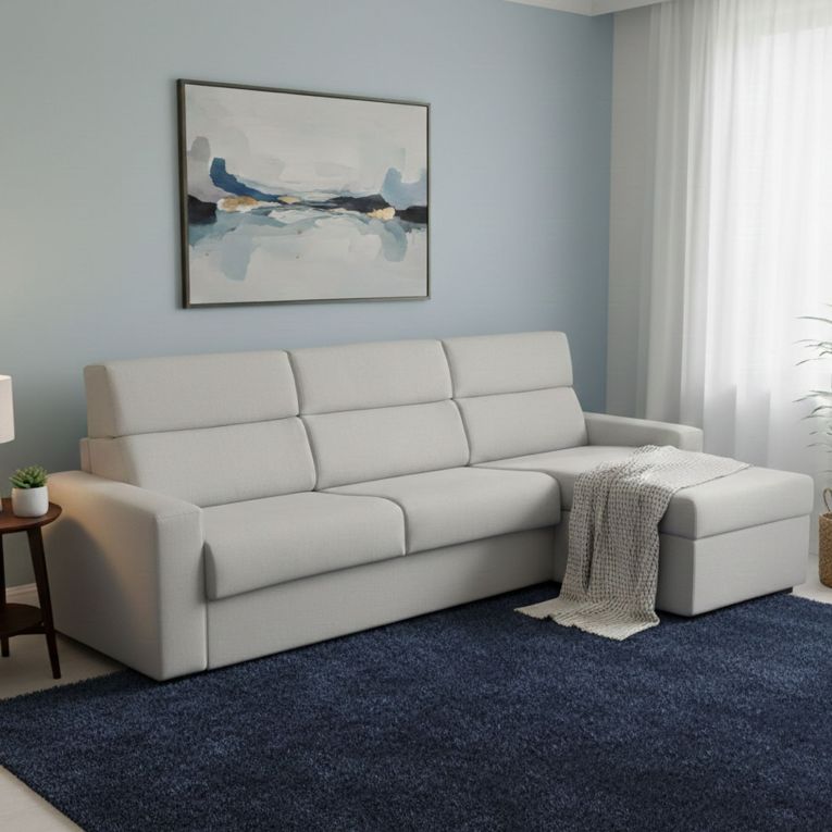 Divano letto matrimoniale grigio chiaro 280x160cm - Pusiano