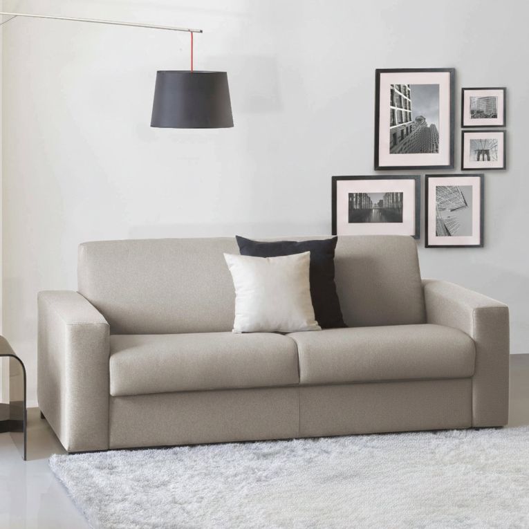 Divano letto matrimoniale tortora 220x95cm - Estia