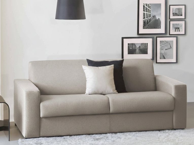 Divano letto matrimoniale tortora 220x95cm - Estia