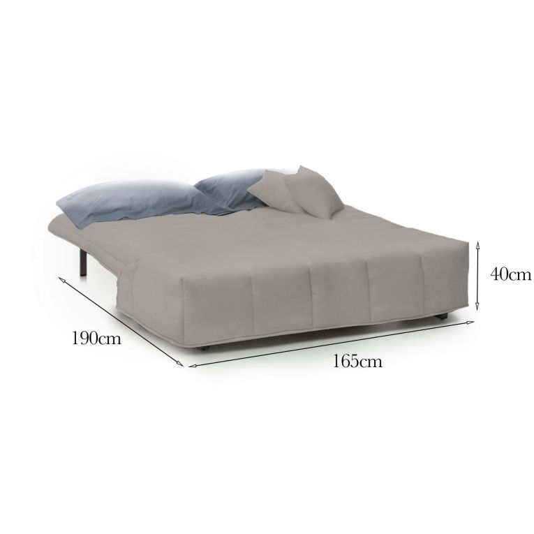 Divano letto moderno grigio 165x90cm - Antal