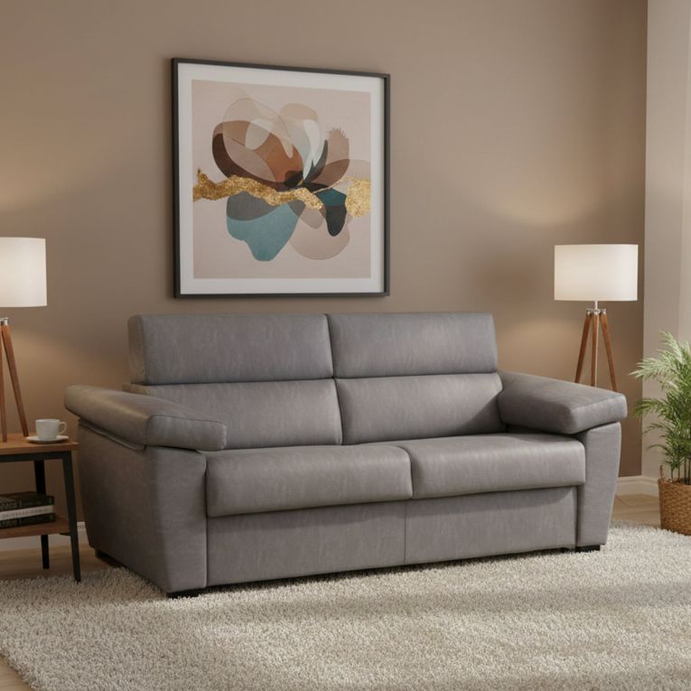 Divano letto moderno grigio 225x95cm - Paceco