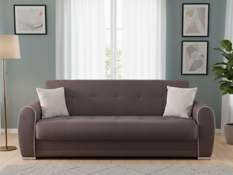 Divano letto moderno grigio chiaro 224x85cm - Alfo