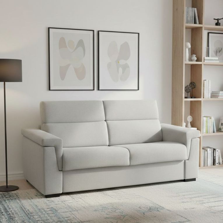 Divano letto moderno grigio chiaro 225x95cm - Nus