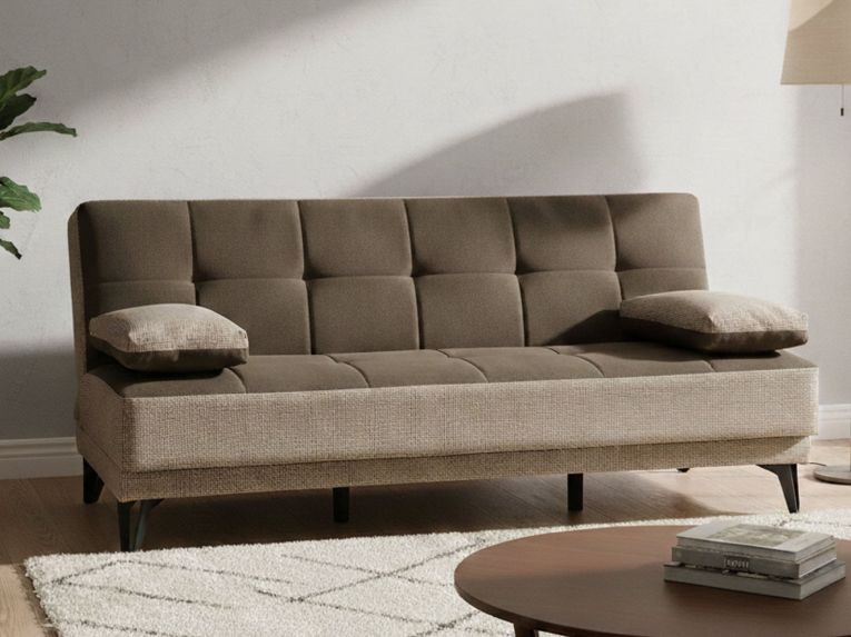 Divano letto moderno grigio e marrone 190x87cm - Aborigeni