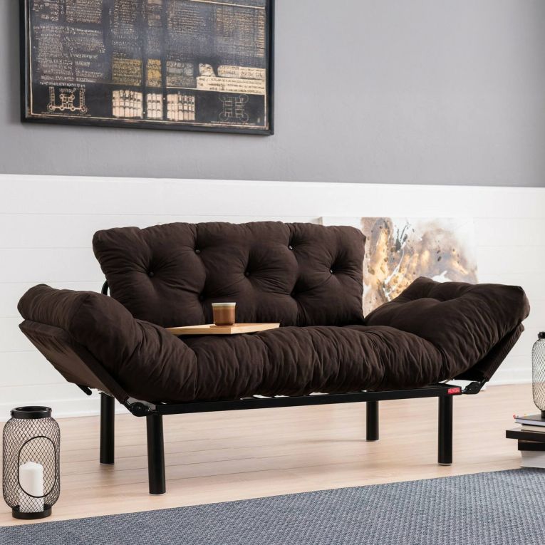 Divano letto moderno marrone 155x70cm - Guchol